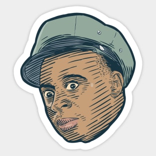 Shocked Man in Hat Receives Unpleasant News Sticker